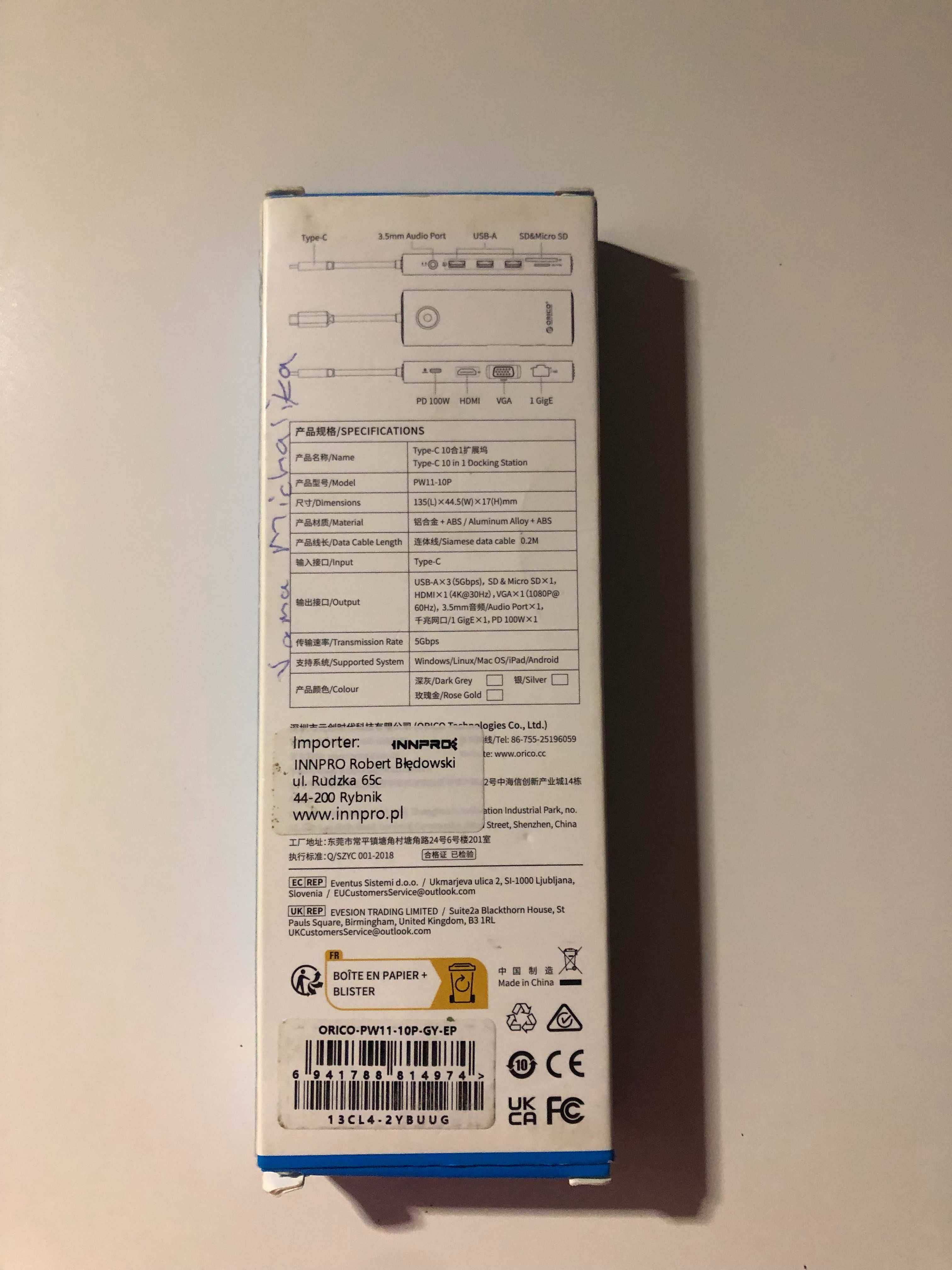 Stacja dokująca Orico 10 w 1