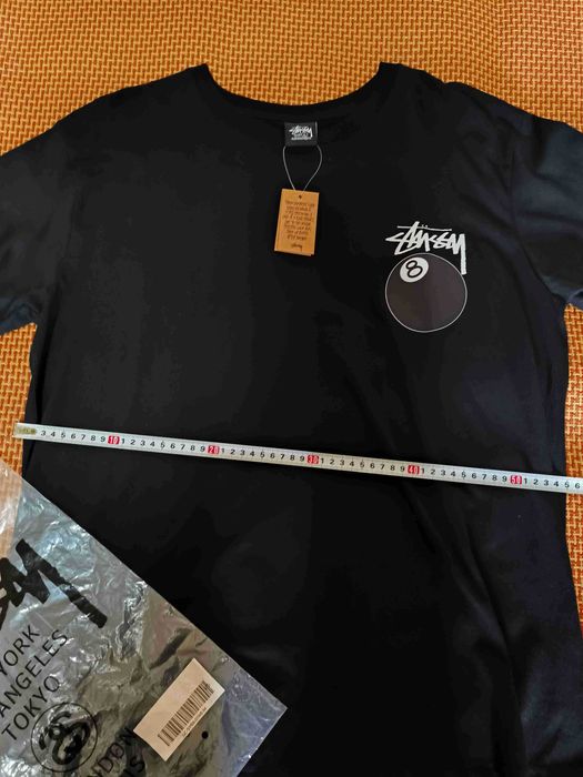 Stussy,Męska czarna koszulka z nadrukiem letnim, rozmiar L