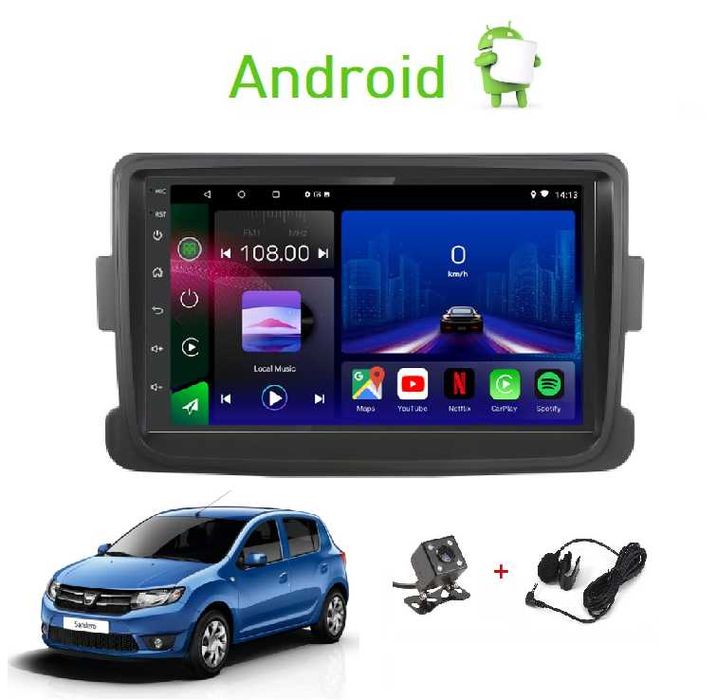 Rádio 2DIN • DACIA Logan Sandero Duster Dokker Lodgy • Android 4+32GB