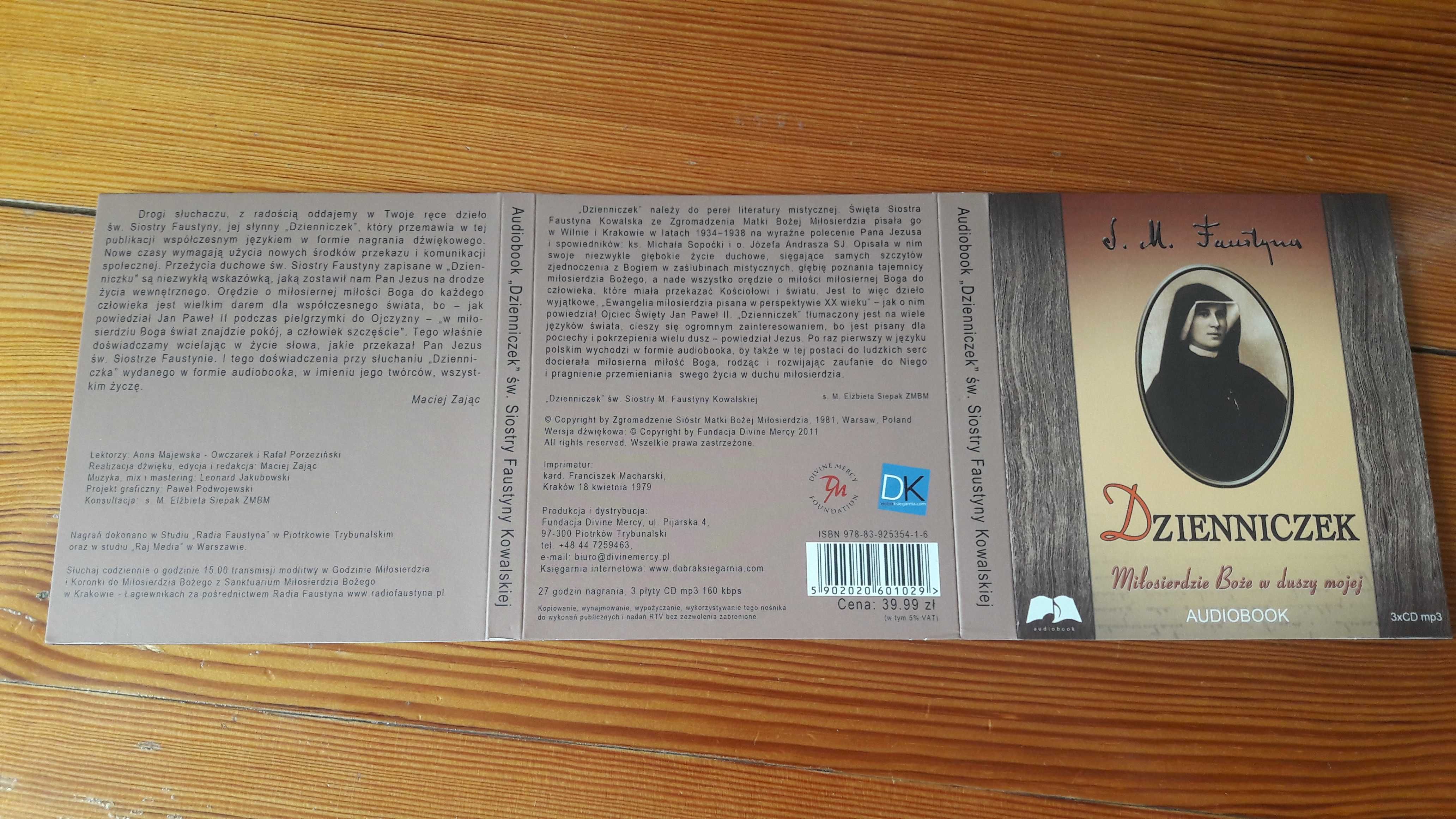 Dzienniczek S.M. Faustyny audiobook 3xCD mp3