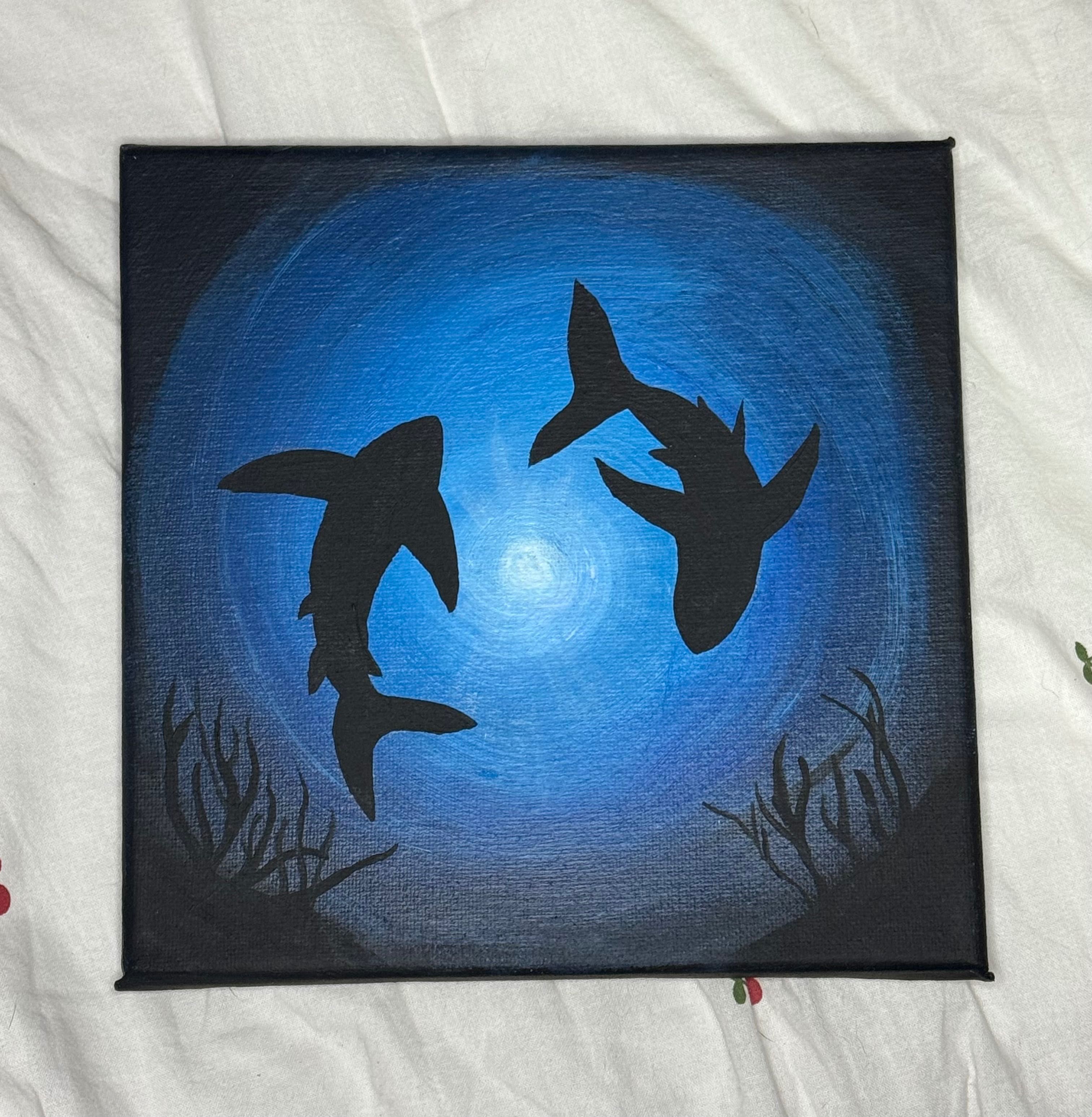 Obraz “Cisza pod wodą” – ręcznie malowany, 20x20 cm