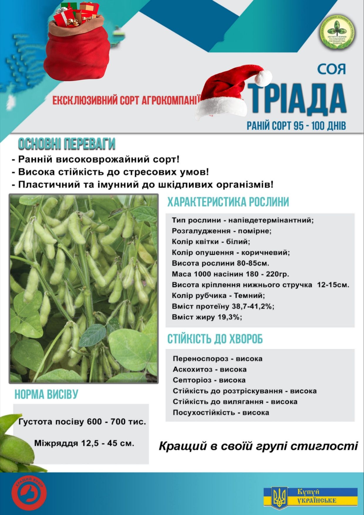 Соя посівна Тріада