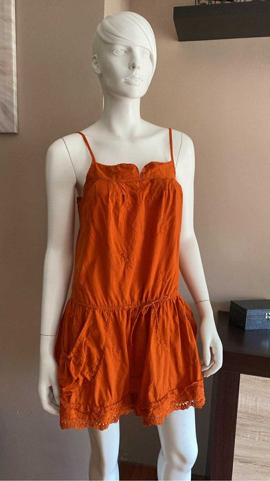Pomaranczowa sukienka na ramiaczkach L
