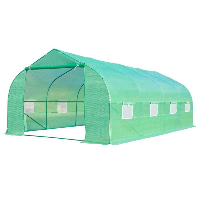 Estufa para Horta e Jardim 6x3x2m em Aço Galvanizado com 8 Janelas