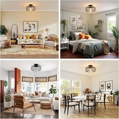 FRIDEKO HOME Lampa sufitowa, czarna, nowoczesna l z metalu