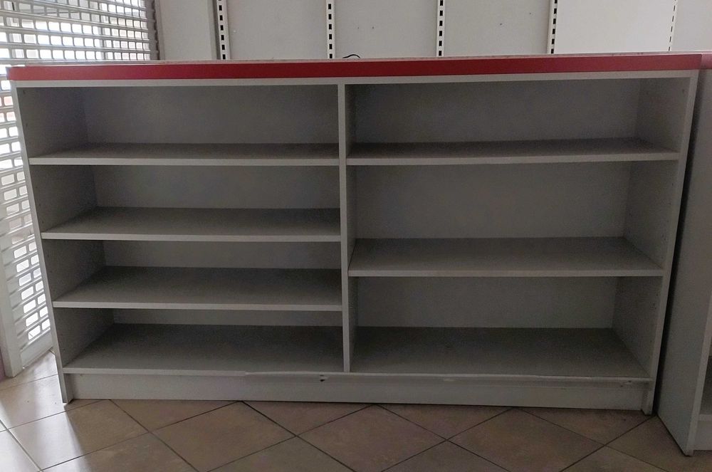 Regał sklepowy, lada sklepowa, regały do sklepu, półki szuflady 180x45