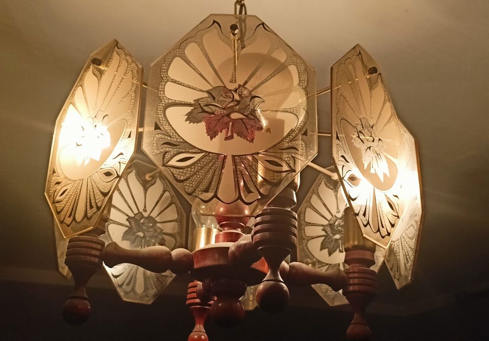 Żyrandol vintage 4 zarówki