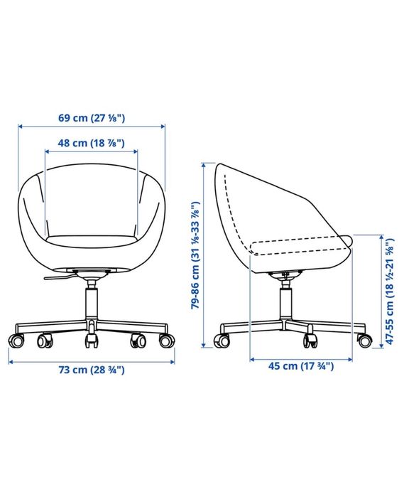Białe krzesło obrotowe w super stanie SKRUVSTA IKEA