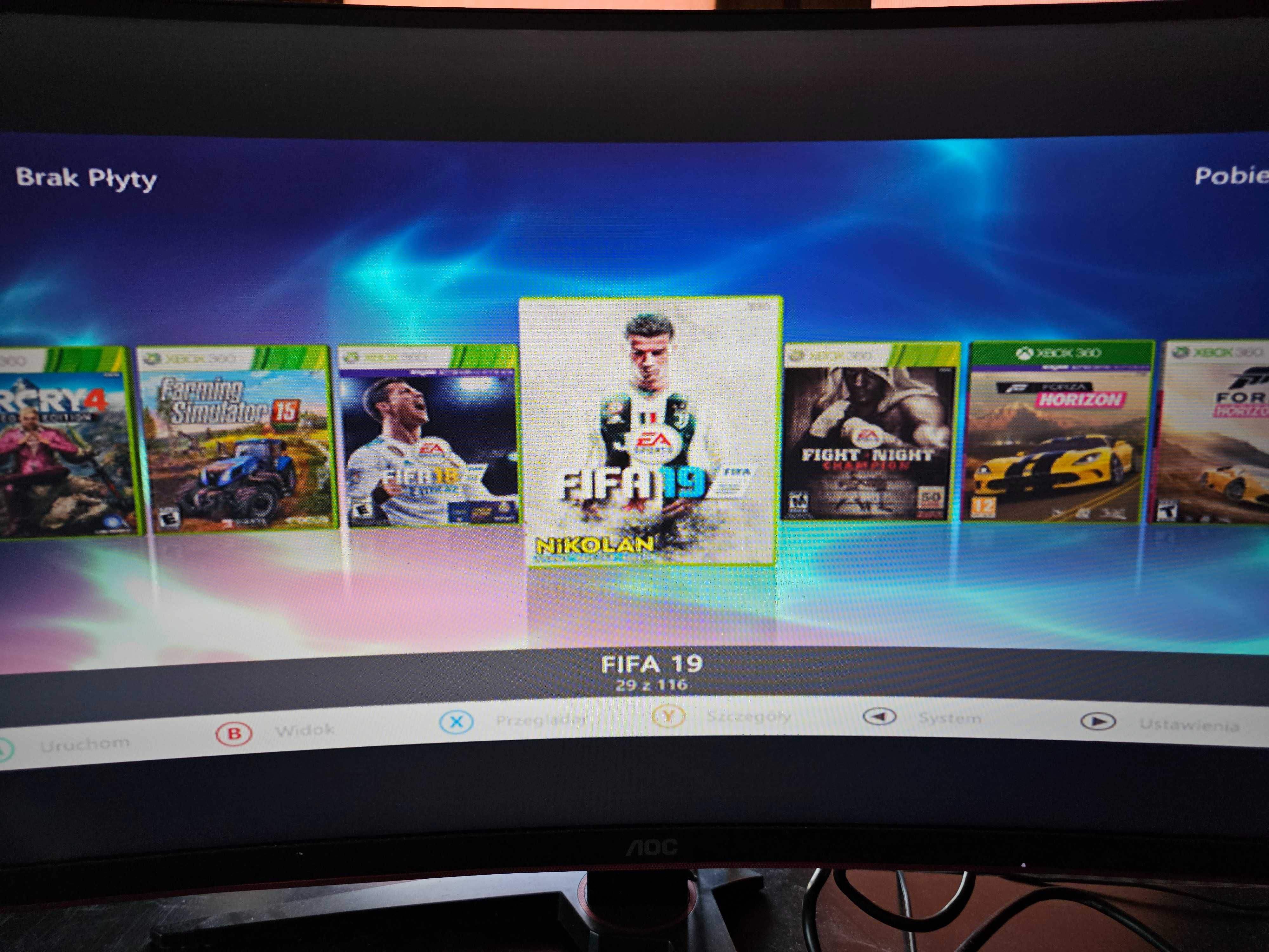 Xbox E RGH 926GB 2 pady kinect, hdmi pudełko 119 gier gotowy do gry