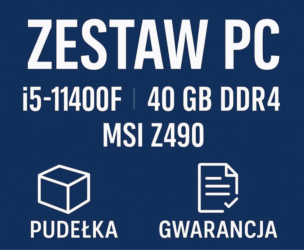 Zestaw PC: i5‑11400F / MSI Z490 / 40 GB RAM DDR4