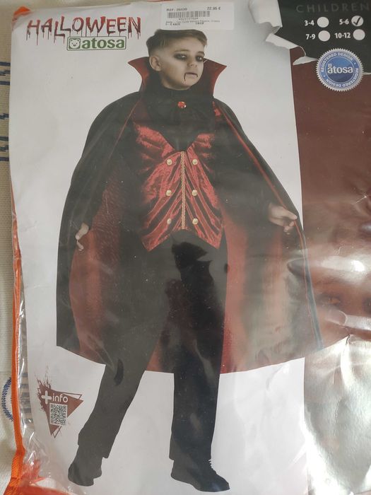 Fato de carnaval Vampiro 5-6 anos