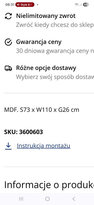 Szafka na buty Mdf
