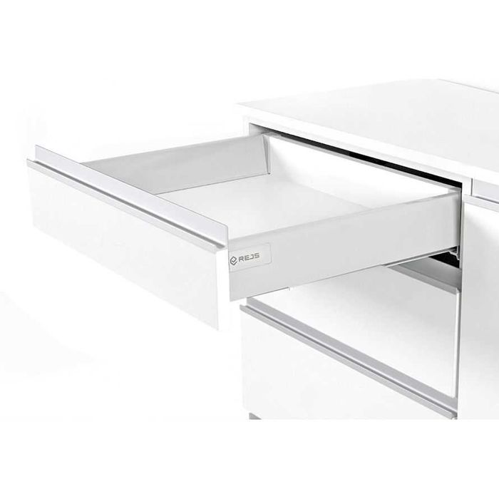 Prowadnie szuflady L-500 H86 REJS ULTRA BOX z miękkim domykiem białe