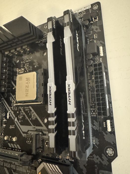 Процессор Ryzen 2700X, Материнская плата Asus Tuf B450 Pro, HyperXDDR