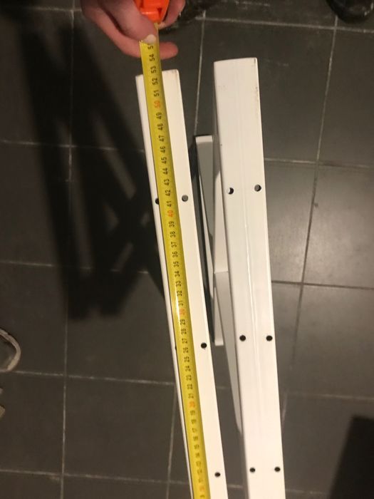 Nogi metalowe krzyżak białe 64x53 do konsoli/ toaletki /stołu - 2 szt