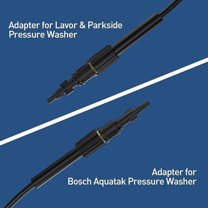 Wąż 15 m do czyszczenia rur kanalizacji M22 z dyszami i adapterami