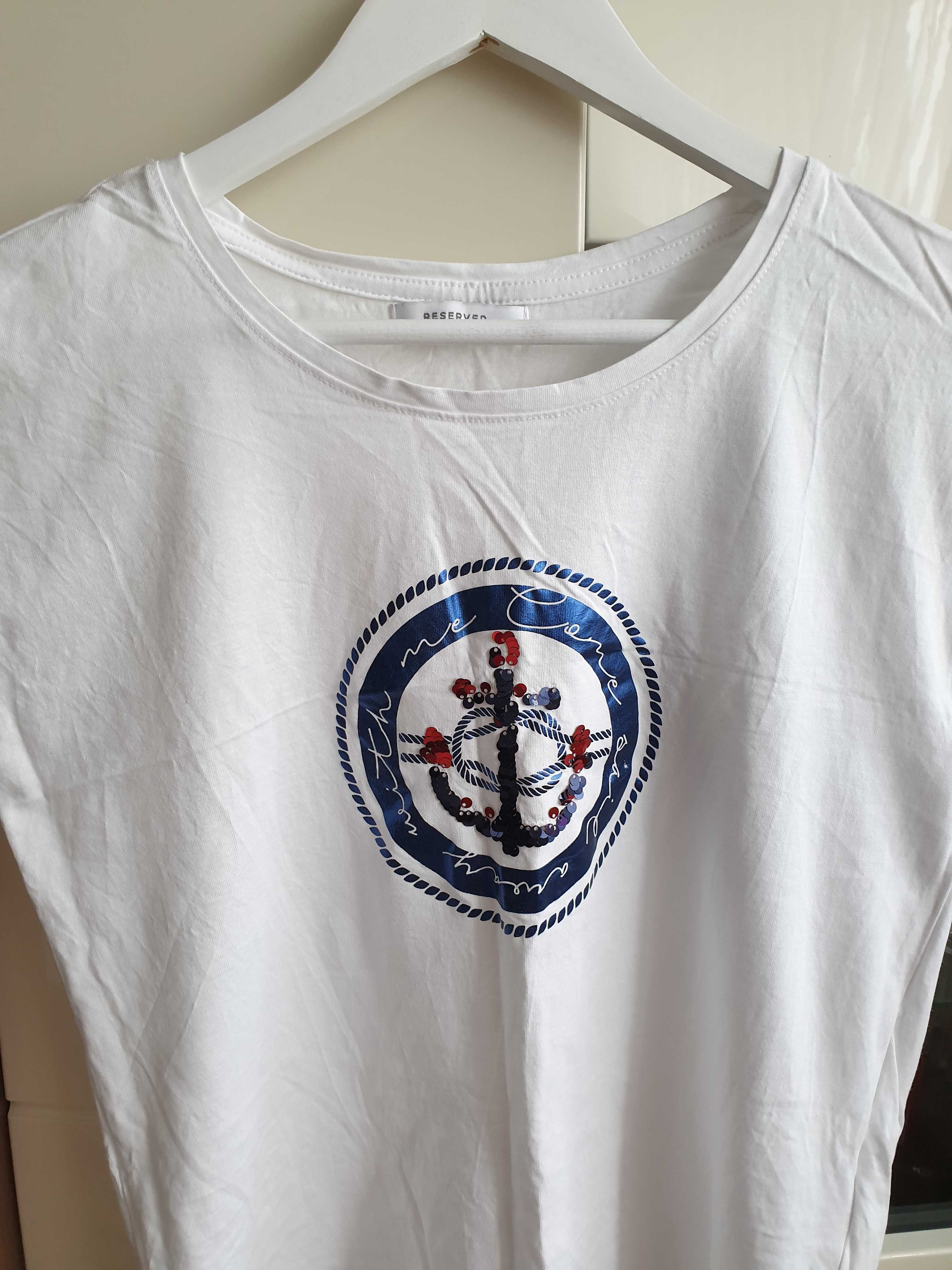 Biały tshirt  kotwica Reserved
