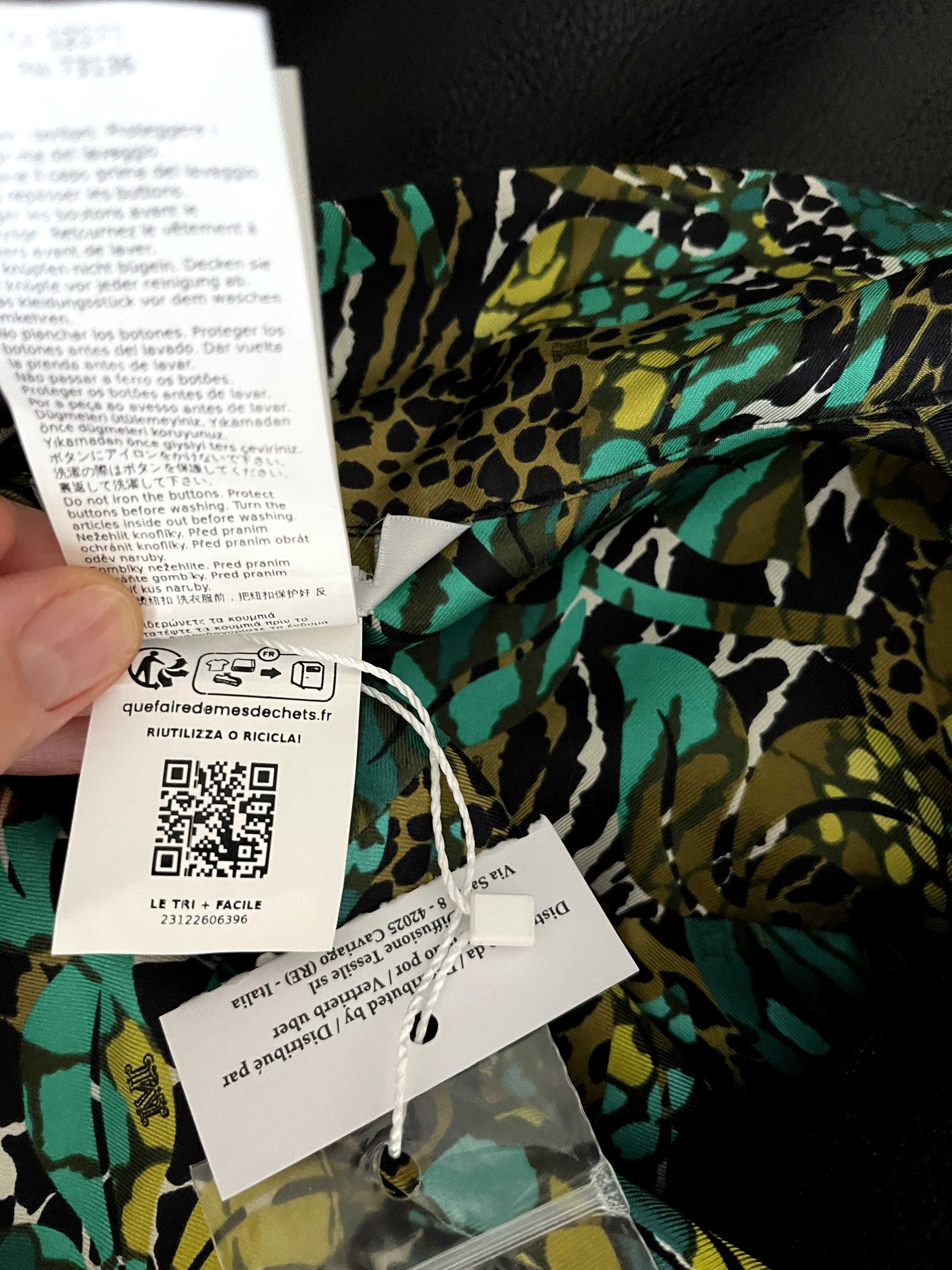 Max Mara 44IT Sukienka 100% jedwab printed MIDI dress L 40 nowa