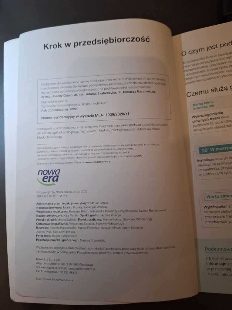 Krok w przedsiębiorczość - podręcznik dla klas 1 liceów i techników