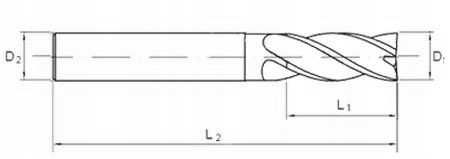 Frez palcowy czołowy - wiertło 4 / piórowy 10mm