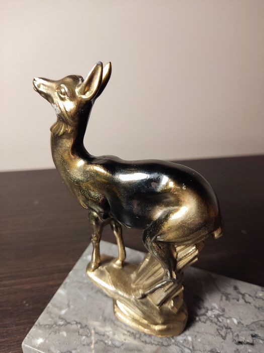 Art Deco -  jelonki na marmurowych podstawach – sygnowane TEDD
Para