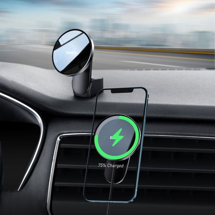 Uchwyt Magnetyczny Z Ładowarką Magsafe Wireless Car Charger 15W Black