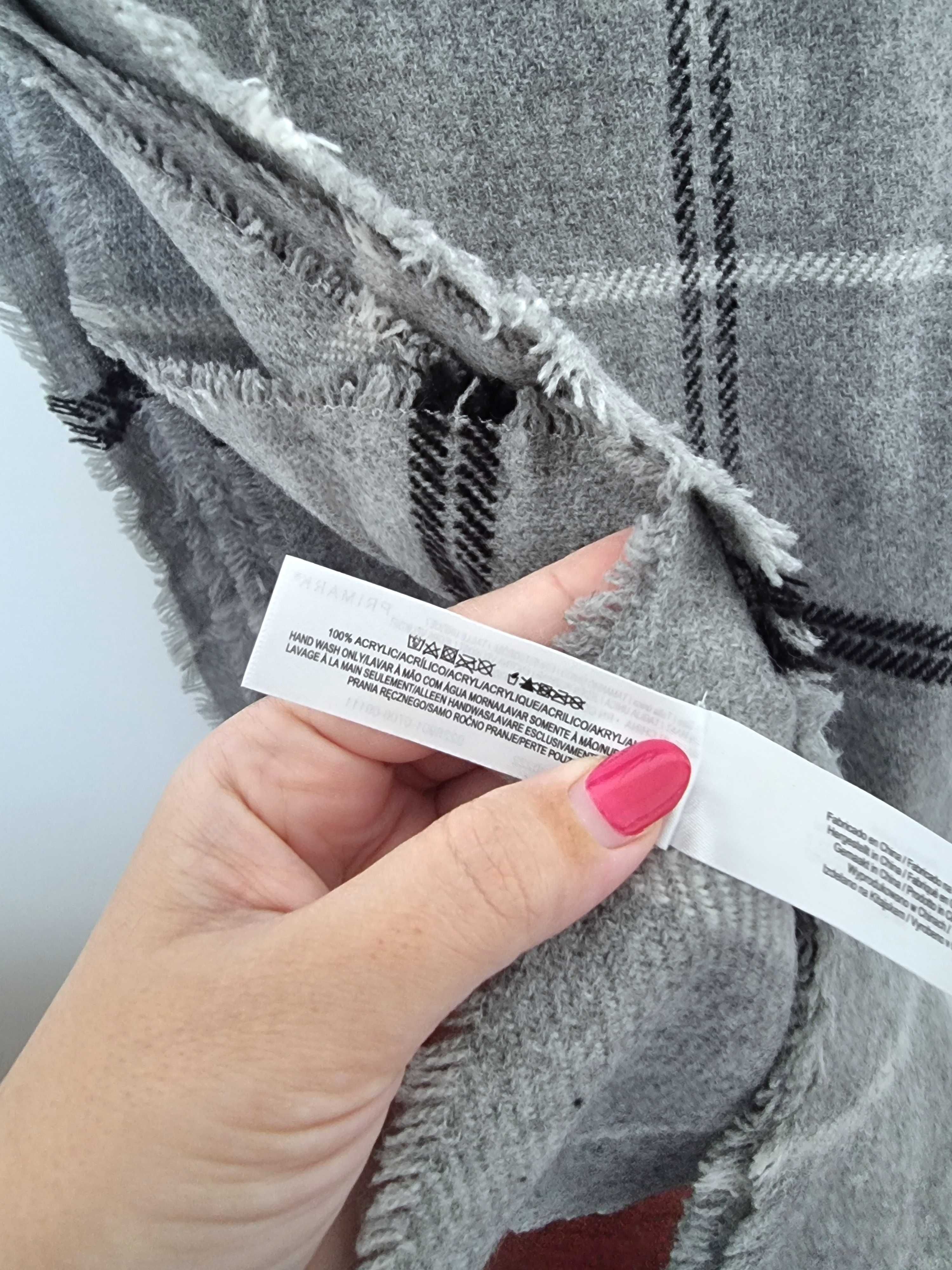 Cachecol cinzento com padrão quadriculado Primark - nunca usado