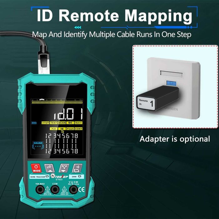 Tooltop et622/623 - Testador e Mapeador de cabos de rede / Poe tester