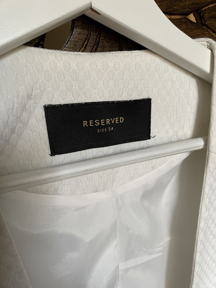 Marynarka Reserved XS Biało - kremowa