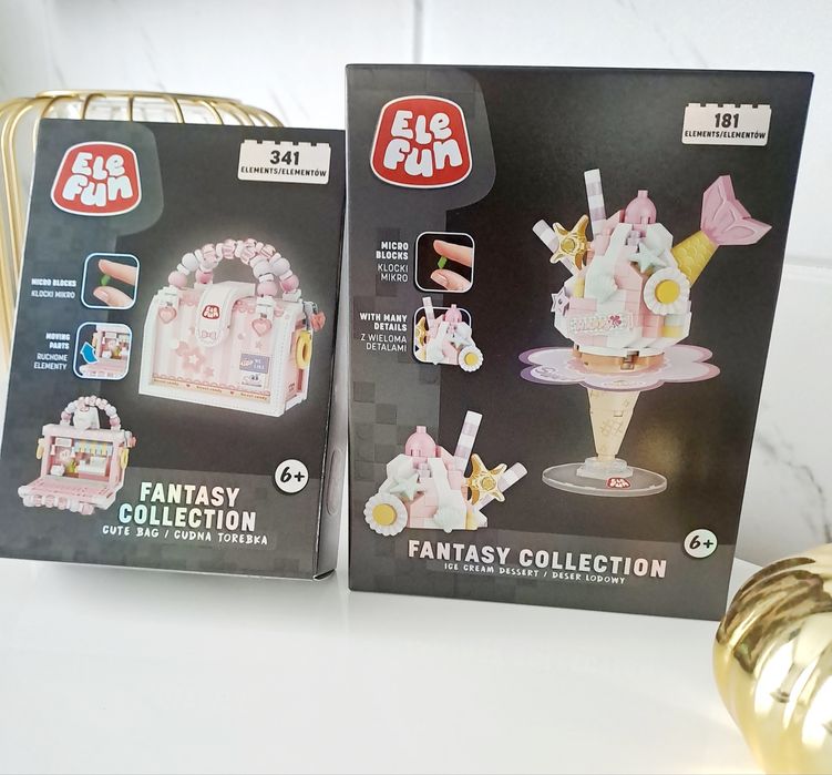 Zestaw klocków cudna torebka i deser lodowy elefun  nowy