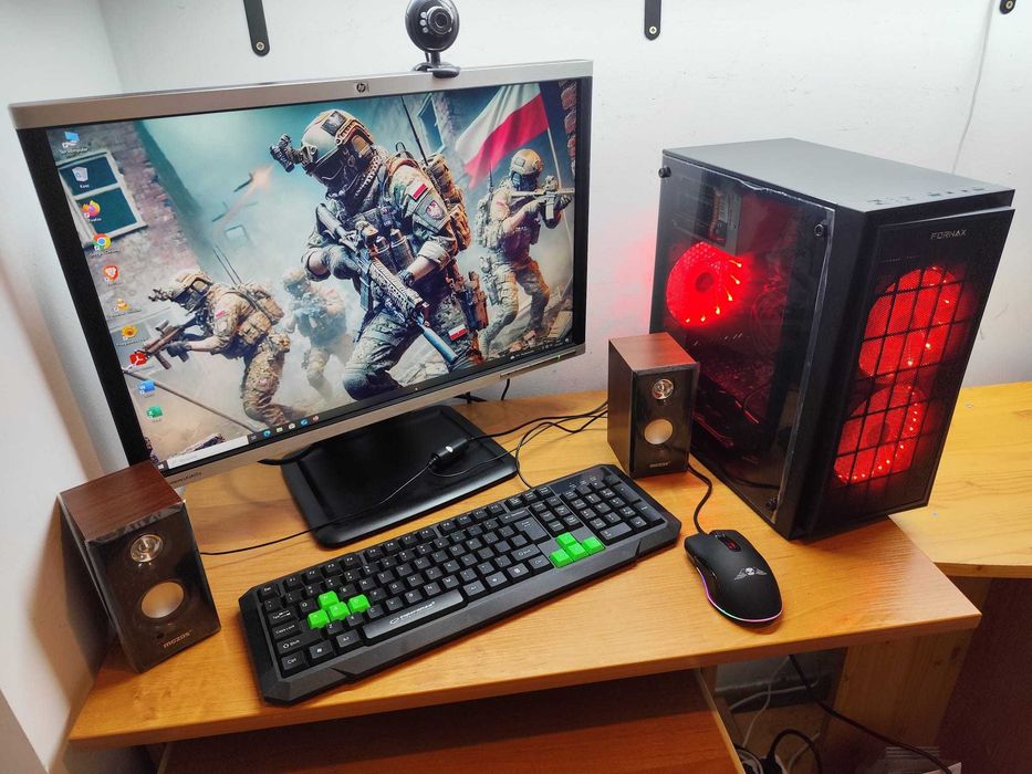 Gamingowy komputer RGB.RX470 8GB,32GB RAM,SSD,1TB HDD+monitor+akcesori