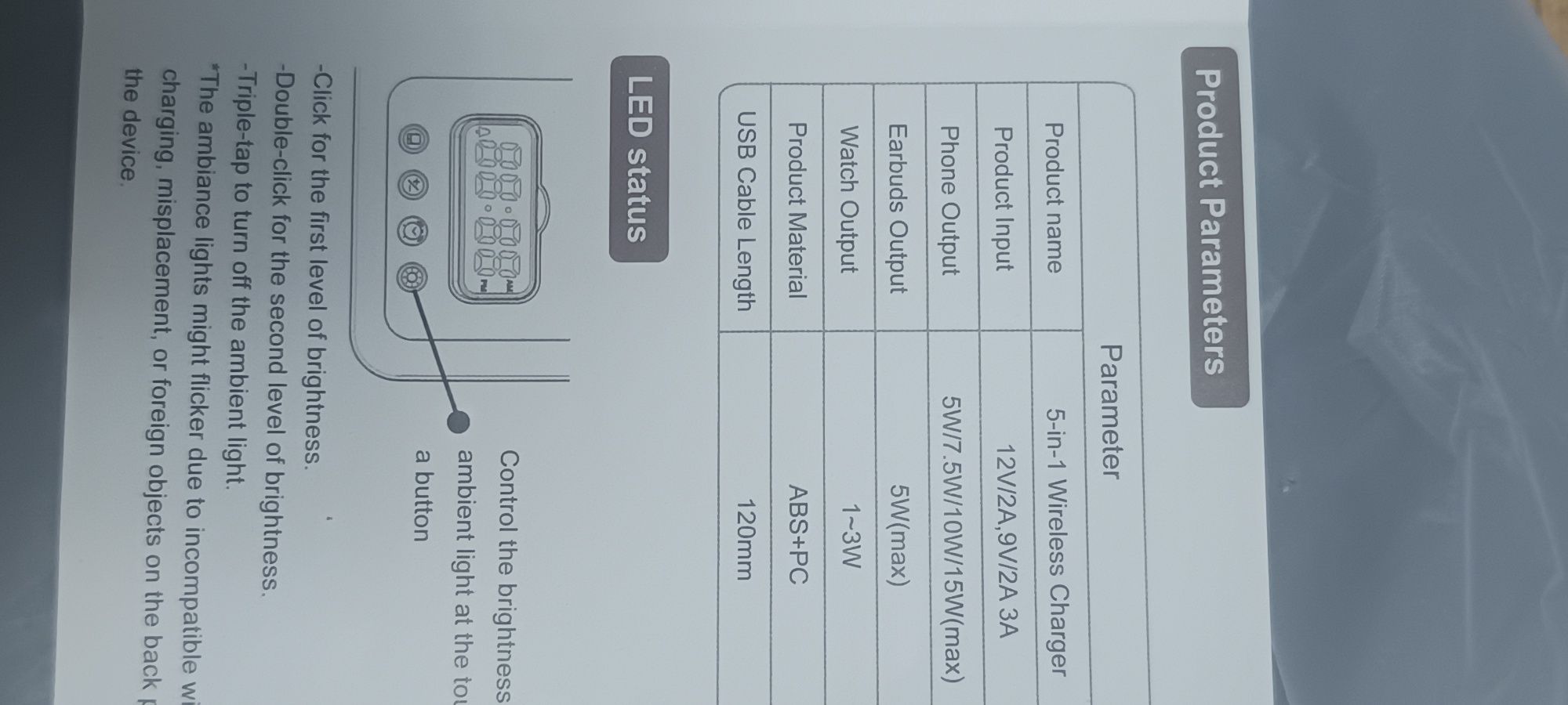 Stacja ładująca A93 5 w 1 Apple Indukcyjna Ładowarka 25W