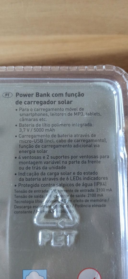 Powerbank com carregador solar