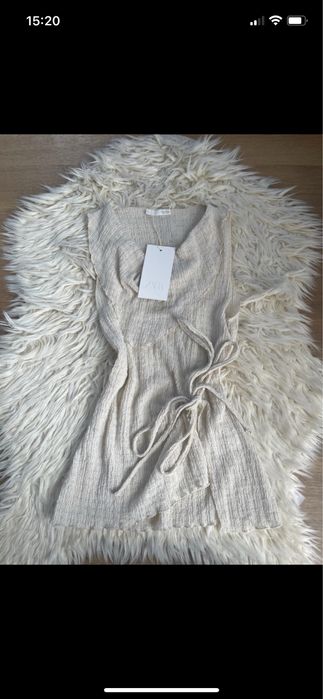 Top zara bezowy kremowy s