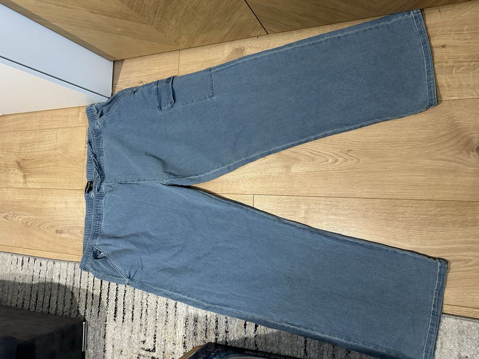 Bardzo duże spodnie męskie dżinsowe cargo pas do 140