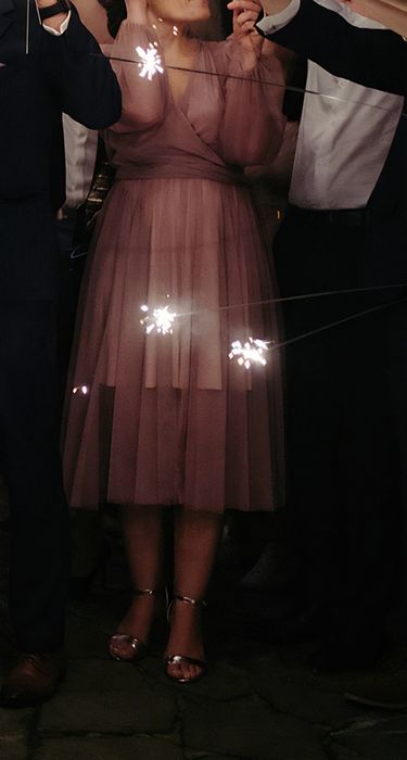 Vissavi 38 sukienka midi chrzest komunia wesele kopertowa tiul