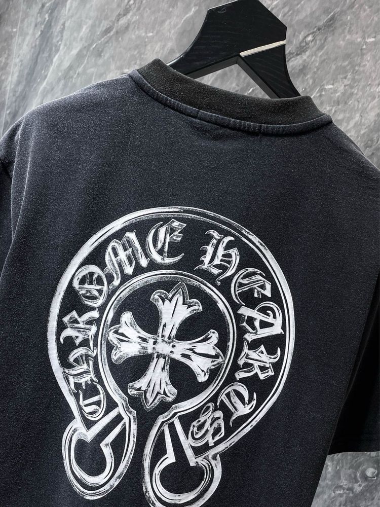 Футболка CHROME HEARTS оверсайз серая унисекс мужская оригинал