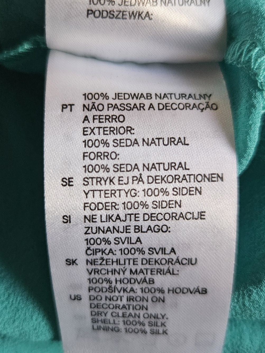 Sukienka 100% jedwab szmaragdowa r 32/34 Matthew Williamson dla H&M
