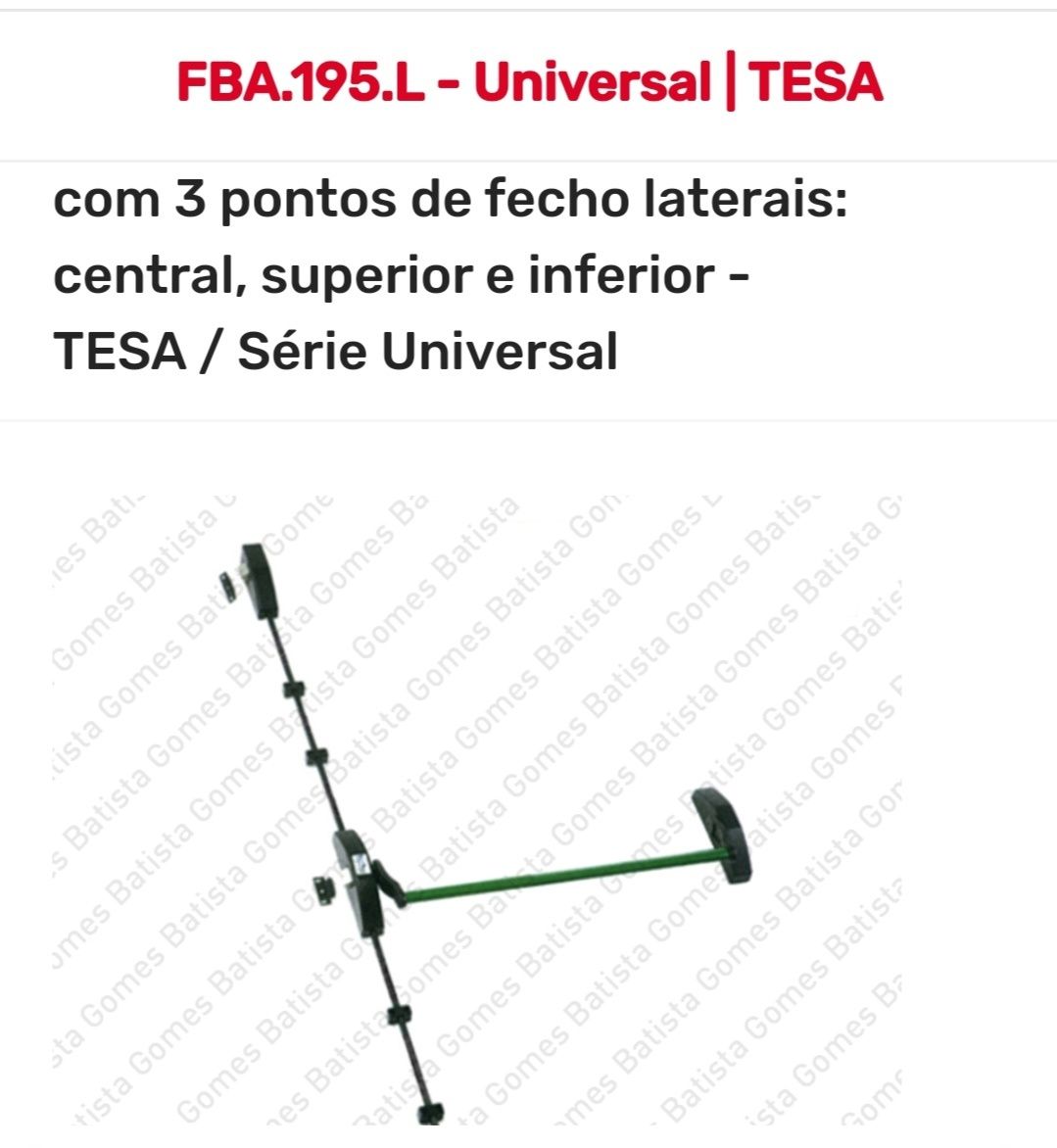 Barra anti pânico tesa
