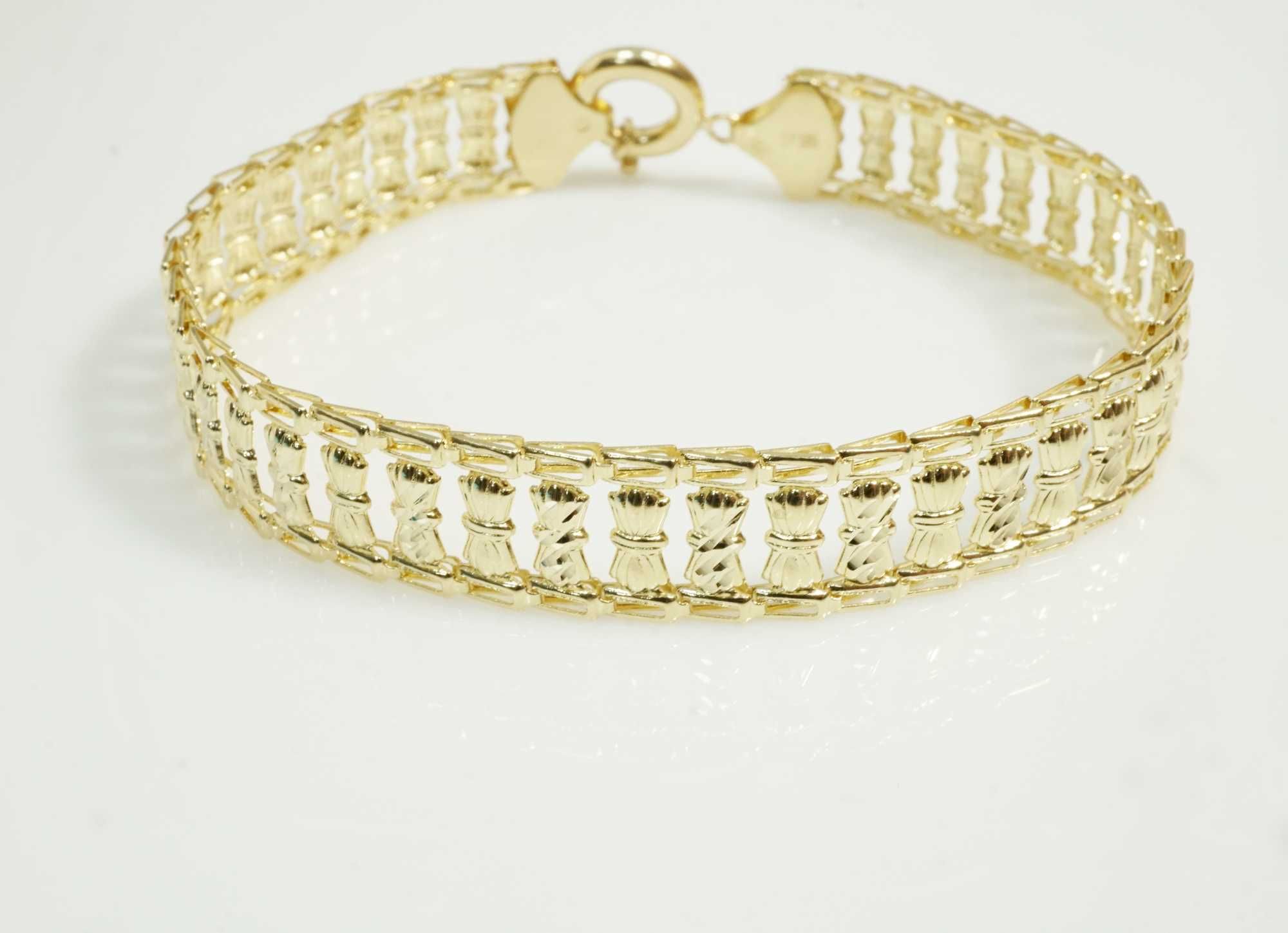 Złoto- 585 złota damska bransoletka Kleopatra