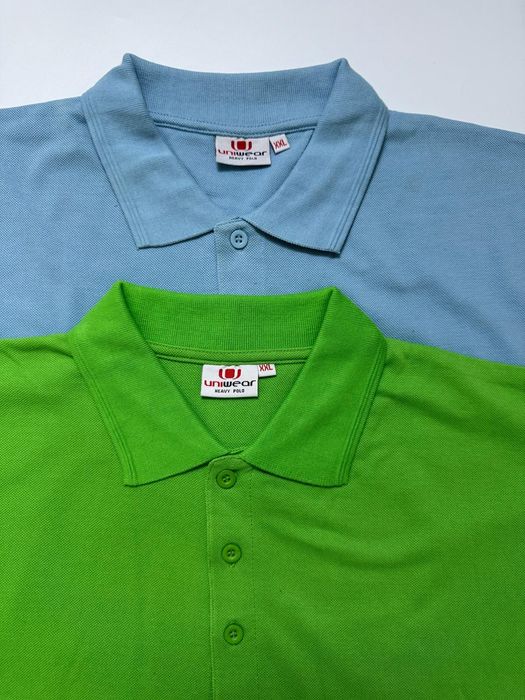Nowe koszulki polo męskie 2 sztuki błękitna zielona XXL