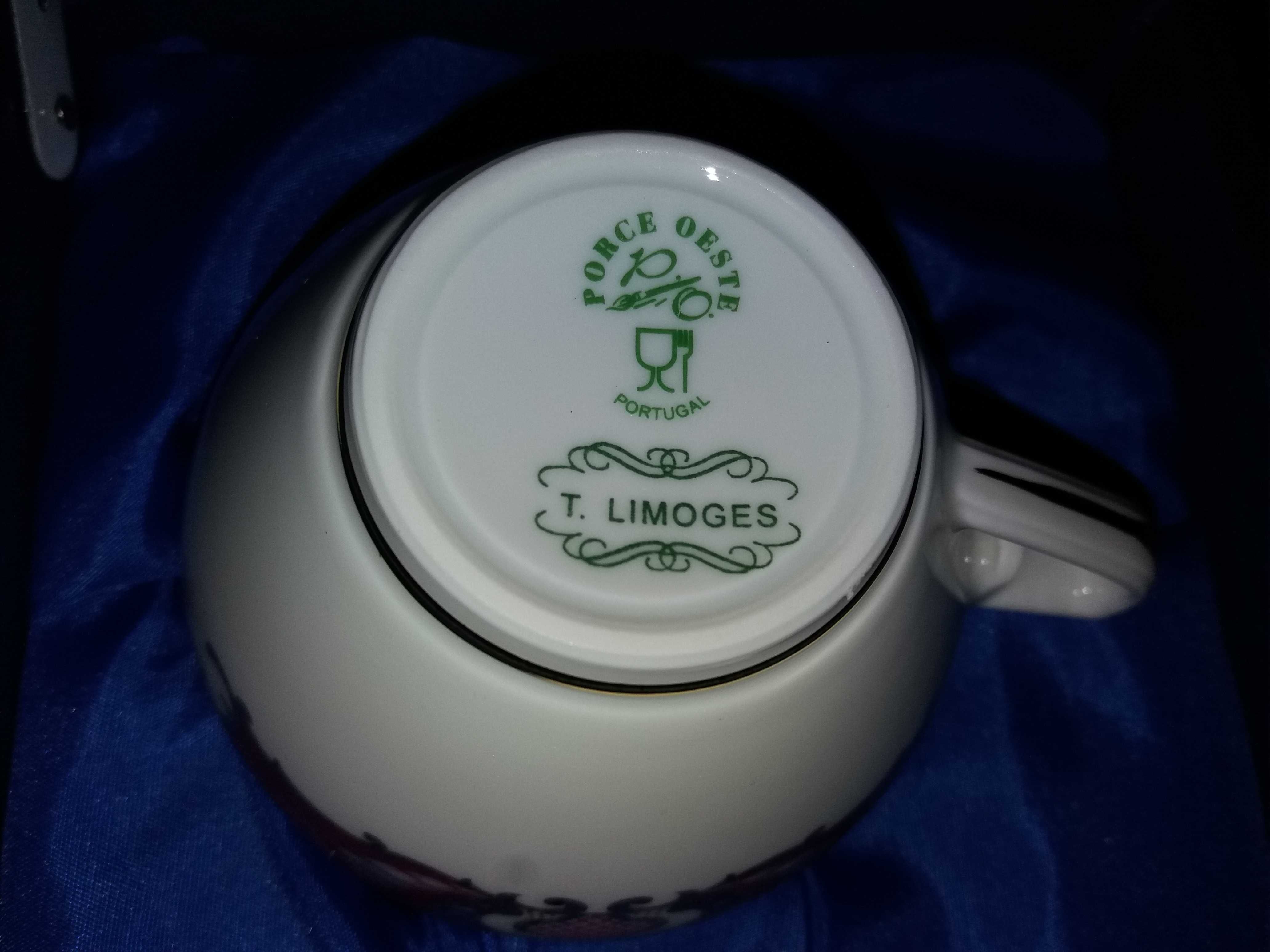 Estojo Porcelana com Chavena de Cha T LIMOGES Porce Oeste Portugal