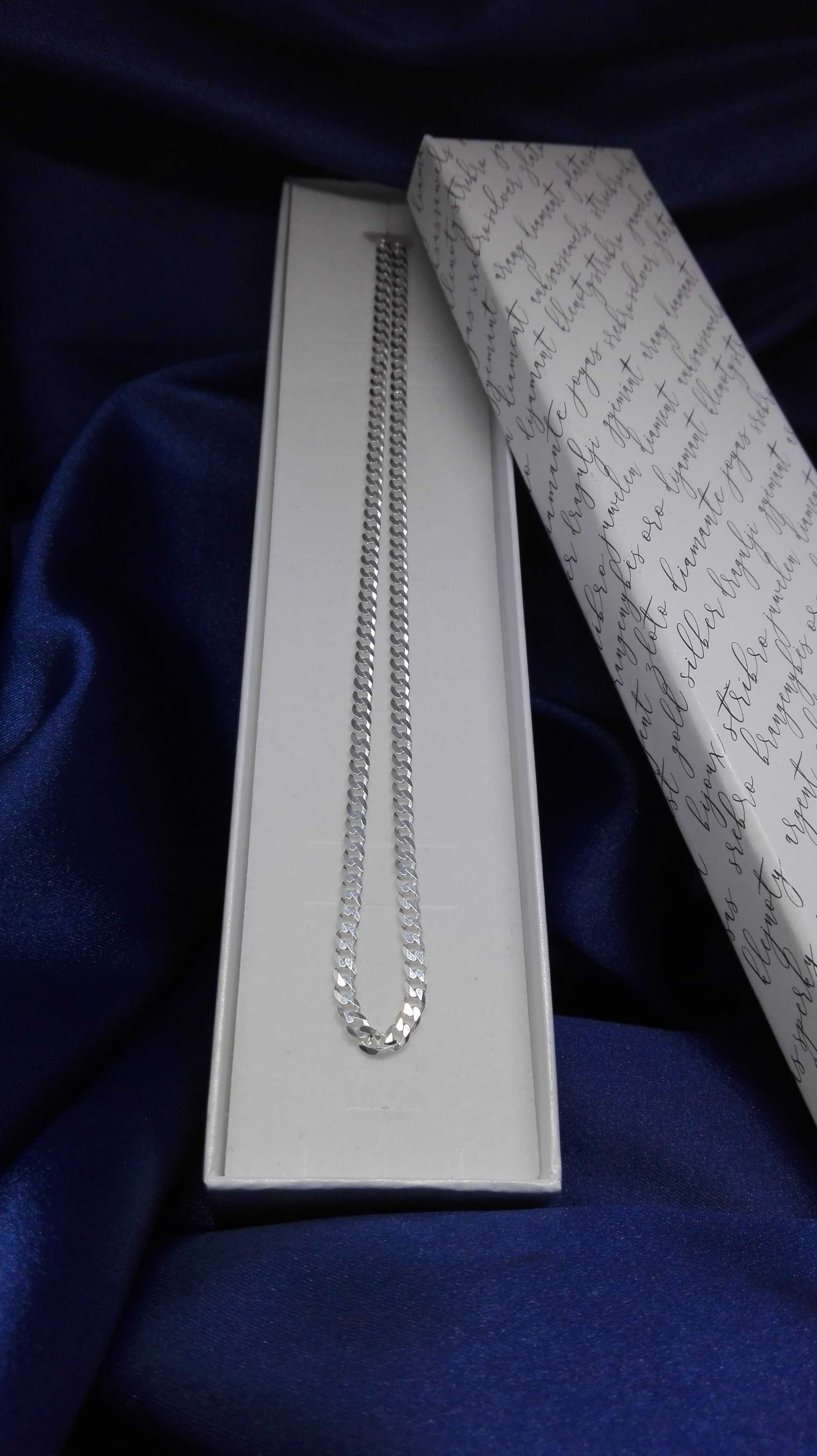 Srebrny łańcuszek pancerka srebro 925 70 cm