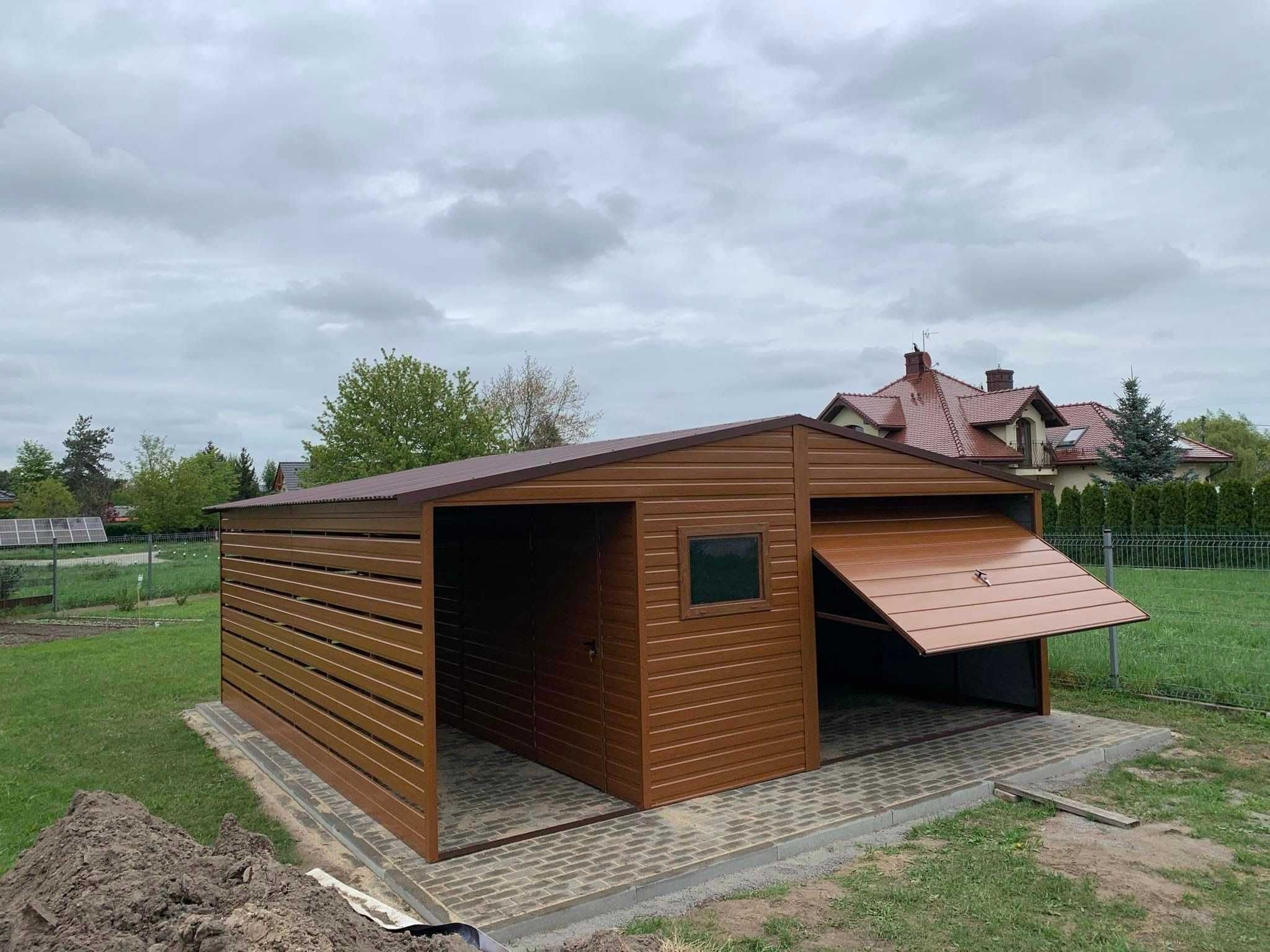 Garaż,garaże drewnopodobne 6x5,6x6 ponel poziomy producent cały kraj