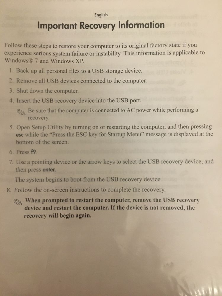 Microsoft Windows 7 recovery na usb