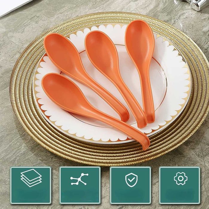 24x Łyżki do Zupy Kyraton Azjatyckie Plastik PP Reusable Zmywarka