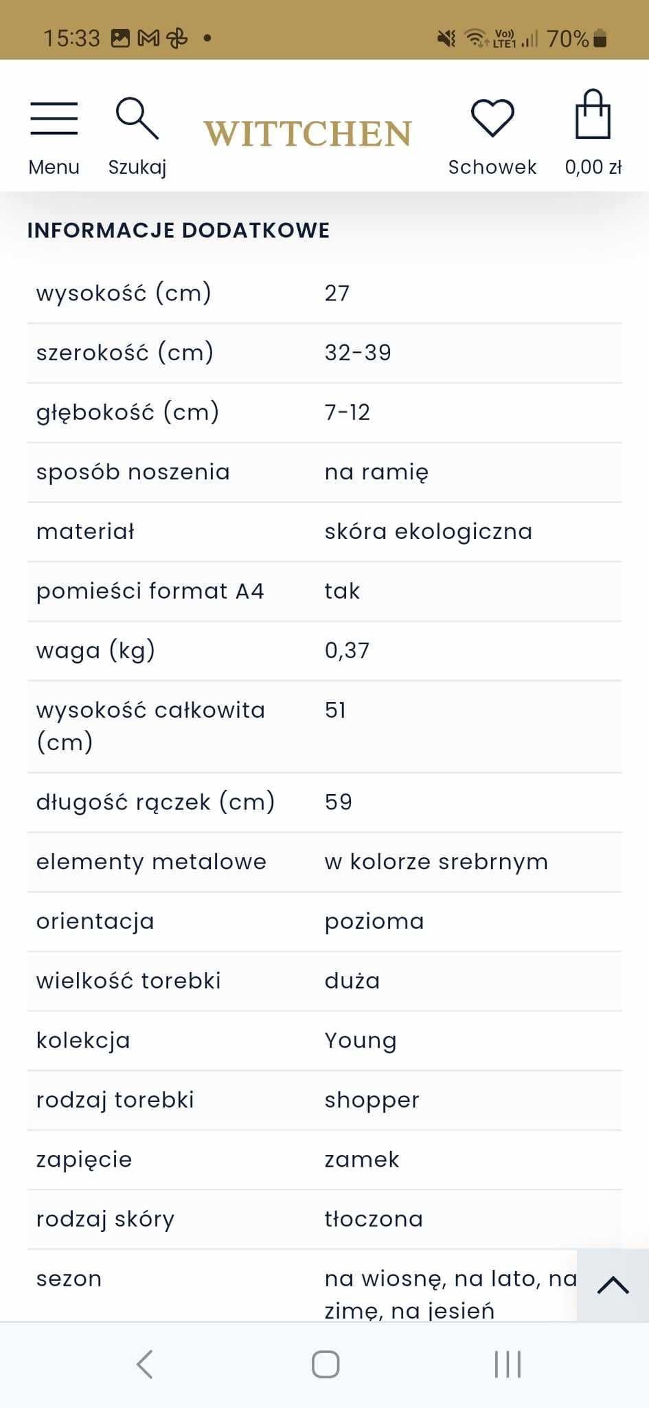 NOWA granatowa torebka Wittchen