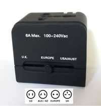 Adaptador de tomada compacto - Europa / USA / UK