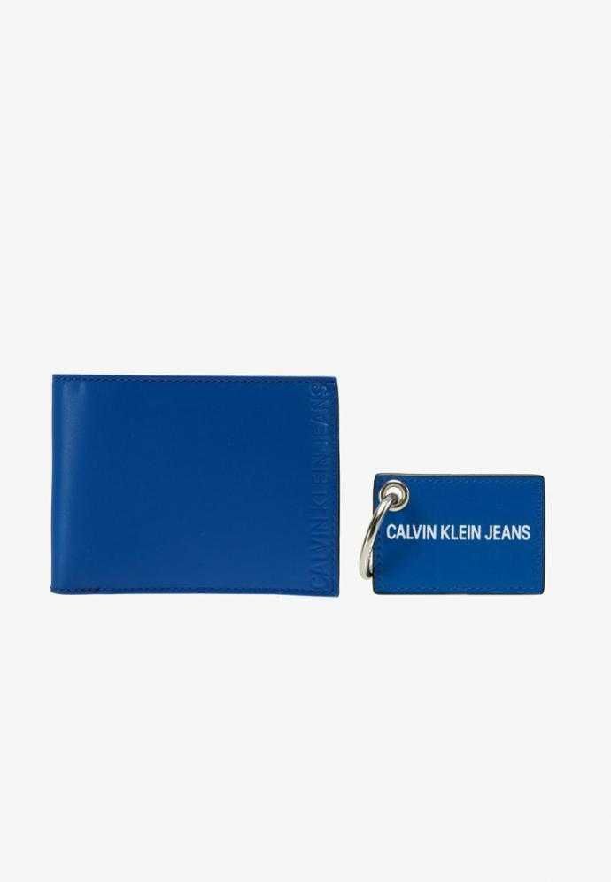 Nowy Portfel Calvin Klein Jeans Wallet Keyring set blue