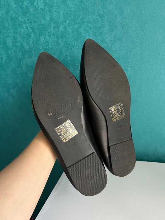 Балетки жіночі чорні 42 розмір еко шкіра